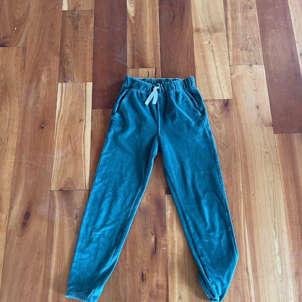 Tea collection velour green joggers size ten